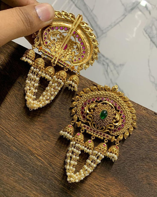 Hair Accessory Clip With Kemp And Diamond Work