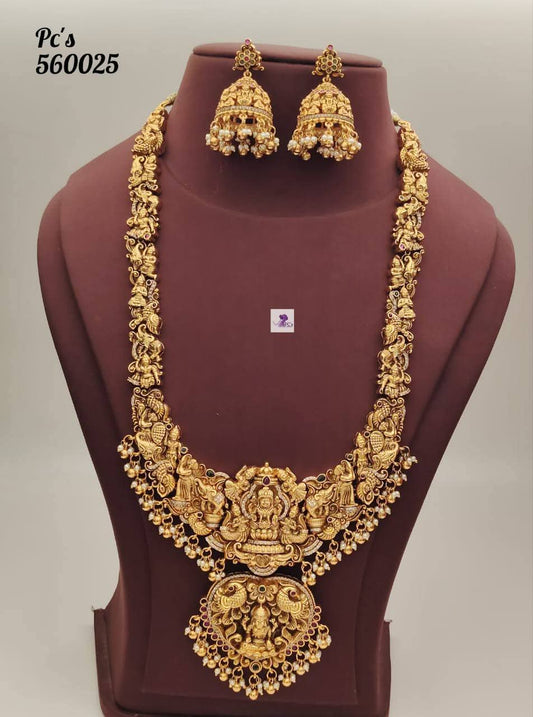 Gold Plated Temple Jewellery Set